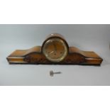 A 1950's German Westminster Chime Mantle Clock in Walnut Case, the Dial Inscribed Duvel, 74cm Wide