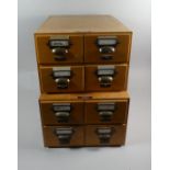 A Pair of Librex Four Drawer Wooden Card Index Filing Cabinets, Each 35cm Wide