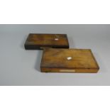 Two Wooden 1939 Air Ministry Boxes Now Converted to Watch Part Boxes (Empty), Each 32cm Wide