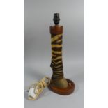 A Novelty Taxidermy Table Lamp Formed From a Zebra Front Leg, 42cm High