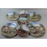 A Collection of Seven Decorated Plates, the Farm Year and the Four Seasons