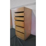 A Mid 20th Century Office Chest of Six Graduated Drawers, 73cm High