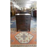 A 19th Century Mahogany Chest Commode with Crossbanded Top and Bracket Feet, 63cm Wide, Missing