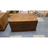 A Far Eastern Teak Blanket Box with Candle Store, 68cm Wide