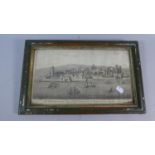 A Small Framed Engraving, The West Prospect of the Town of Liverpool, 1680, 37cm Wide