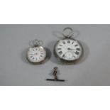 A Silver Open Face Pocket Watch Together with a Ladies Silver Pocket Watch
