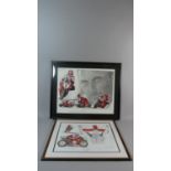 Two Frame Carl Fogarty Prints Including Limited Edition Example