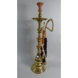 A Reproduction Brass Hookah Pipe, 68cm High