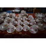 A Collection of Rose Pattern Roslyn Tea and Coffeewares