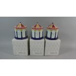 Three Wade Memory Jars with Boxes, Times to Remember, 14cm high
