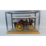 A Cased Model of a Showman's Steam Traction Engine, Case 41cm x 19cm x 28cm High