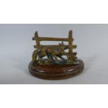 A Novelty Letter Holder in the Form of Fox in Front of Wooden Fence, 18cm Long