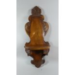 A Late 19th Century Style Carved Wooden Wall Sconce, 76cm High