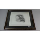 A Framed Print of a Doberman