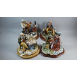 A Collection of Four Capodimonte Figural Groups to Include Watch Maker, Painter, Pinnochio etc