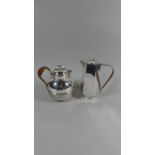 Two Silver Plated Jugs with Raffia Handles