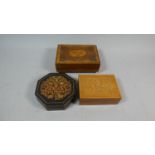 A Collection of Three Inlaid Sorento Boxes