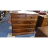 A Modern Pine Chest of Two Short and Three Long Drawers with Turned Wooden Handles, 101cm Wide