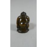A Carved Wooden Netsuke in the Form of a Sumo Wrestler, Signed, 5cm High