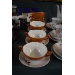 A Set of Five Vintage Midwinter Soup Bowls