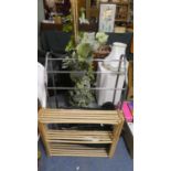 Two Drying Racks, Folding Suit Case Trolley and Artificial Plant