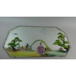 A Vintage Bevel Edge Crinoline Lady Hand Painted Wall Mirror, 56cm Wide