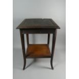 A Leather Topped Square Two Tier Occasional Table, 51cm High