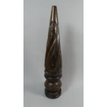 A Carved and Spiralled Wooden Finial, 42cm high