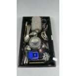 A Collection of Silver Plated Curios, Two Dressing Jewellery Boxes, Costume Jewellery etc