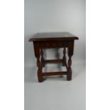 An Oak Square Topped Occasional Table, 41cm High