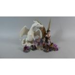 A Nemesis Now Figure of a Fairy Together with Six Dragon Ornaments