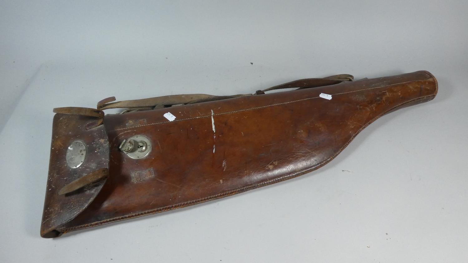 A Vintage Leather Leg of Mutton Shotgun Case, 80cm Long