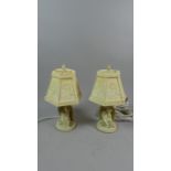 A Pair of Plastic Figural Table Lamps and Shades in the Form of Angels, Each 28cm High