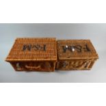 Two Small Wicker Fortnum and Mason Hampers, the Largest 36cm Wide