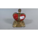 A Painted Metal Novelty Money Box in the Form of a Crown Commemorating Queen Elizabeth II