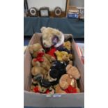 A Collection of Eight Harrod Teddy Bears and One Merrythought Bear