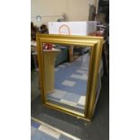 A Large Gilt Framed Wall Mirror with Bevelled Glass, 110cm x 80cm