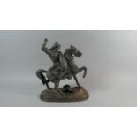 A Spelter Model of Warrior on Horseback, 31cm High