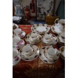 A Collection of Vintage Teawares to Include Four Trios, Cake Plate and Plate