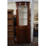 A Serpentine Front Walnut Double Free Standing Corner Cabinet, 65cm Wide