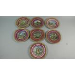 A Collection of Seven 19th Century Pratt Ware Plates, 18.5cm Diameter, some af