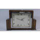 An Art Deco Walnut Cased Eight Day Mantle Clock, 27cm Wide