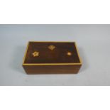 An Inlaid Wooden Rectangular Puzzle Box, 17cm Long