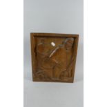 A Mid 20th Century Carved Oak Study of the Progress of Baby to Boy to Old Man, 32cm x 7.5cm