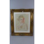 A Gilt Framed Chalk Portrait of a Thai Maiden Signed T Likhitsilp and Dated 1996, 42cm High