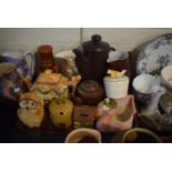 A Tray of Various Ceramics to Include Cottage Ware Teapot, Treacle Glazed Flour Duster, Hornsea Jug,