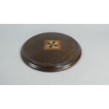 A Pretty Parquetry Inlaid Circular Wooden Stand/Base, 23cm Diameter