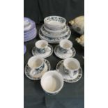 A Collection of Midwinter Tea and Dinnerwares Comprising Four Dinner Plates, Four Smaller Plates,