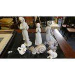 A Collection of Seven Animal and Figural Ornaments