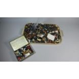 A Tray Containing a Large Quantity of Vintage Buttons Together with Ingot Tin